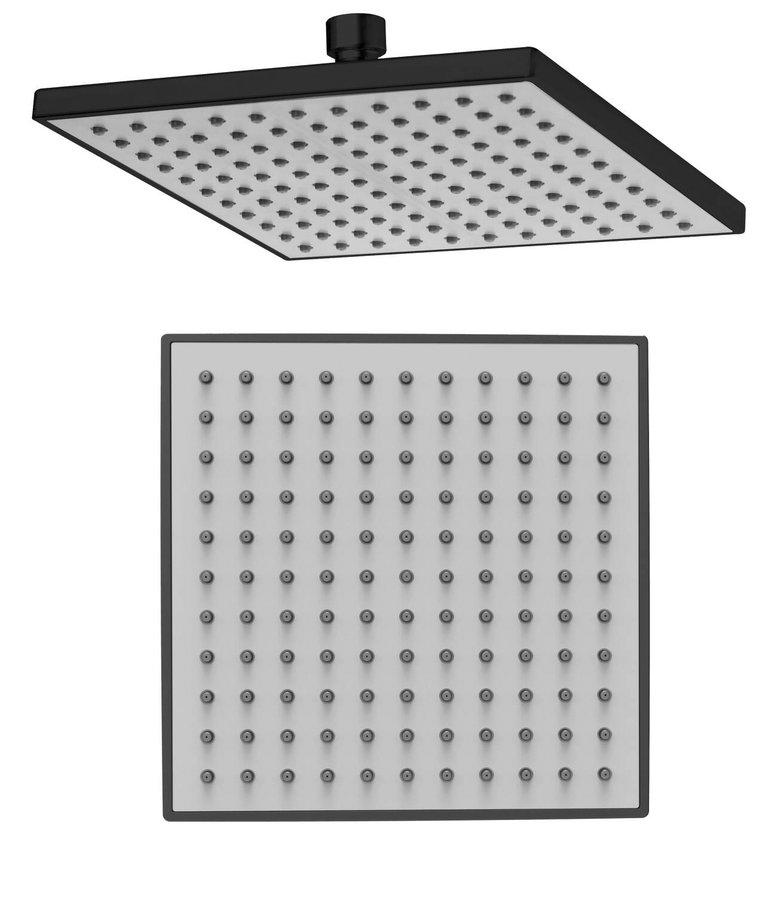Levně Aqualine Hlavová sprcha, 200x200mm, ABS/černá mat