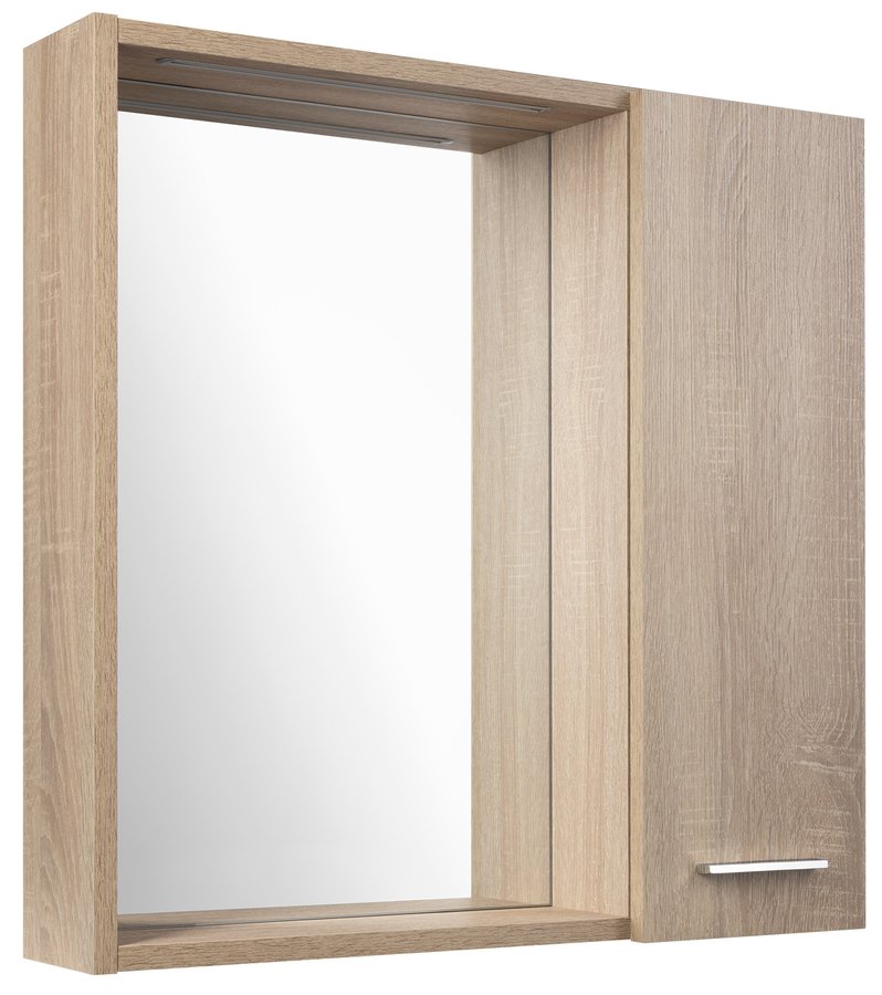Levně Aqualine ZOJA/KERAMIA FRESH STRIP galerka s LED osvětlením, 60x60x14cm, pravá, dub platin