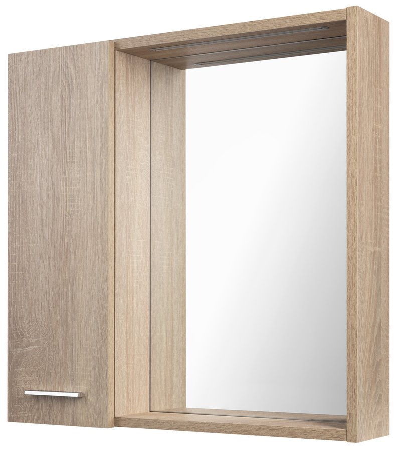 Levně Aqualine ZOJA/KERAMIA FRESH STRIP galerka s LED osvětlením, 60x60x14cm, levá, dub platin