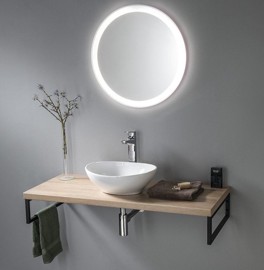 Levně Aqualine VEGA deska pod umyvadlo 62,5x45cm, dub platin