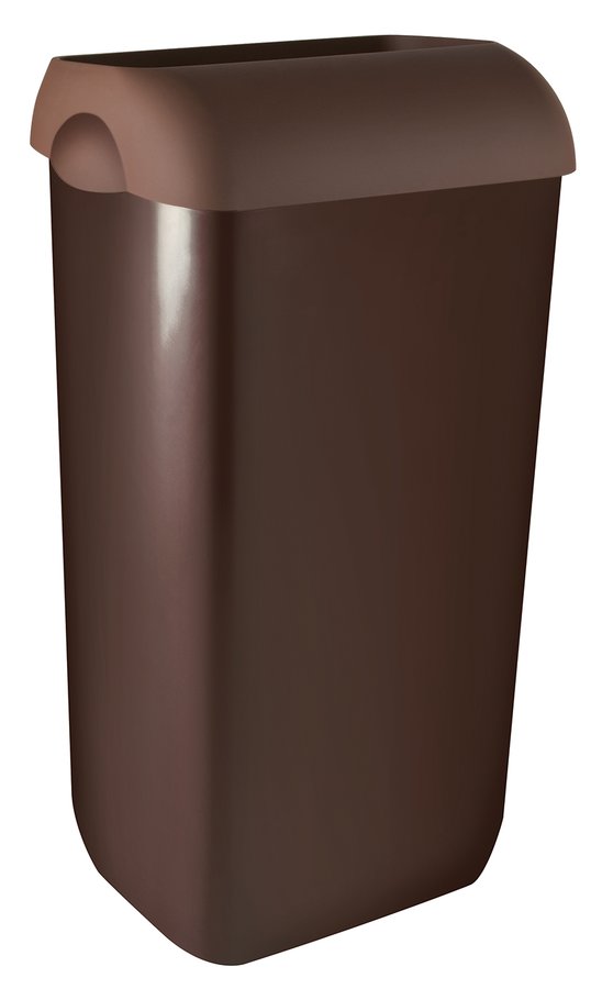 Levně MARPLAST COLORED odpadkový koš nástěnný s víkem 23l, ABS, Soft Touch, hnědá
