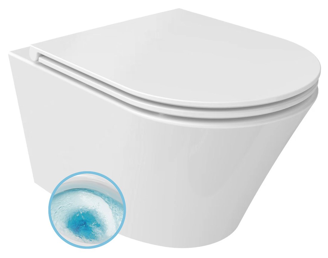 Levně Sapho PACO závěsná WC mísa, Vortex Rimless, 36x53cm, bílá