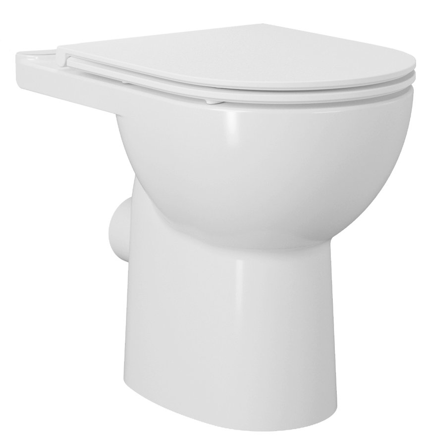 Levně Sapho SANIVEX WC kombi mísa, zvýšený sedák, Rimless, 63,5 x35,5cm, spodní/zadní odpad, bílá