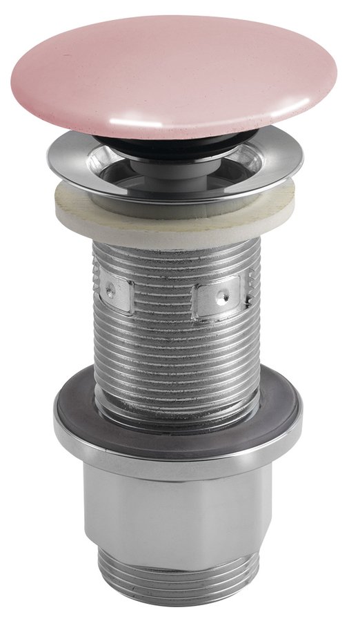 Levně Sapho Umyvadlová výpust 5/4“, click-clack, betonová zátka, 10-80mm, růžová pololesk