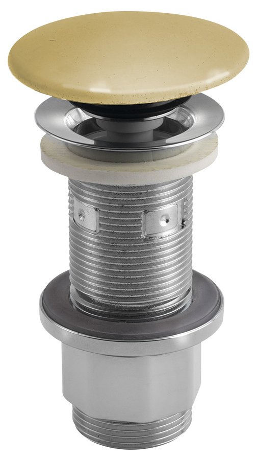 Levně Sapho Umyvadlová výpust 5/4“, click-clack, betonová zátka, 10-80mm, žlutá pololesk