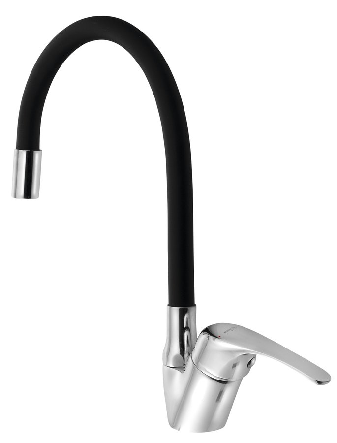 Levně Aqualine KASIOPEA 35 stojánková dřezová baterie, flexibilní ramínko, chrom/černá mat
