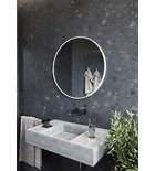 Sapho NOTION SLIM kulaté zrcadlo v rámu ø 70cm; bílá mat