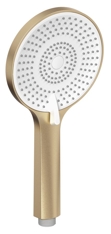 Levně Sapho Ruční masážní sprcha, 3 režimy sprchování, silikon trysky, průměr 120mm, ABS/světlé zlato mat