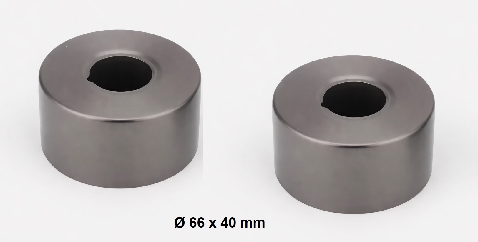 Eco produkty Krycí růžice k baterii, válcová, průměr 66mm x 40mm - závit 3/4" (růžice 3/4" k baterii ø 6,6 cm), Gun metal (metal grey) - 2 kusy