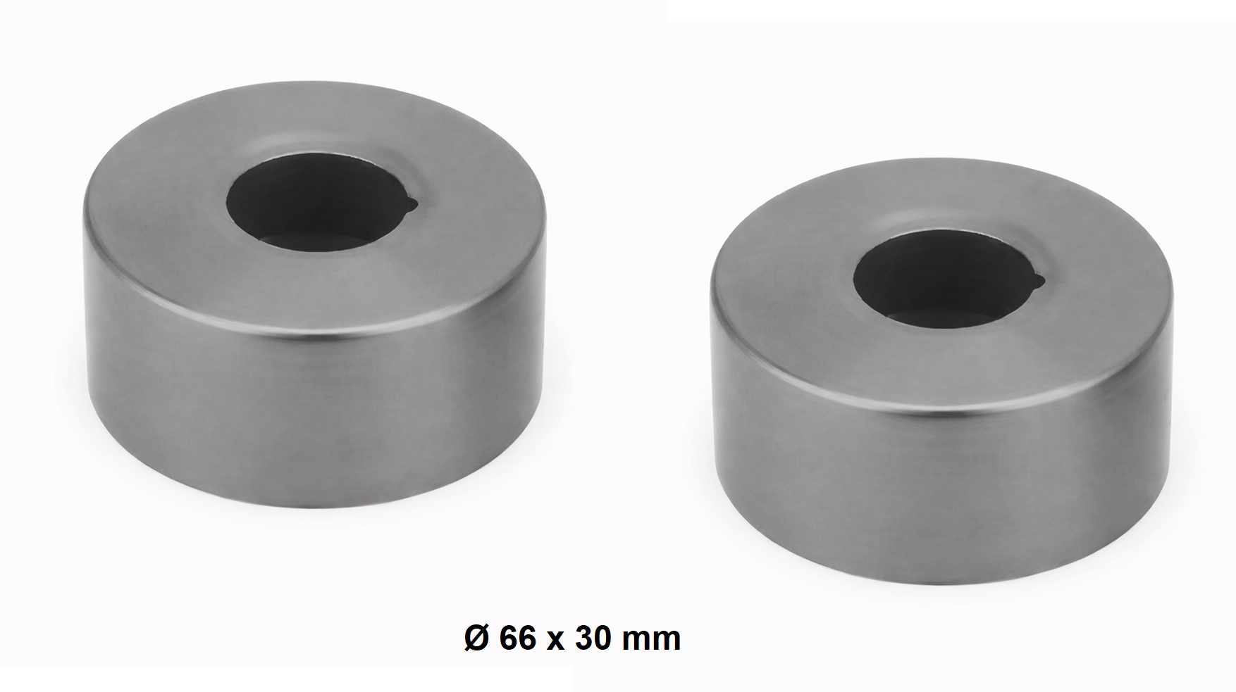 Eco produkty Krycí růžice k baterii, válcová, průměr 66mm x 30mm - závit 3/4" (růžice 3/4" k baterii ø 6,6 cm),  Gun metal (metal grey) - 2 kusy