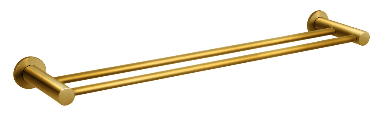Levně Novaservis Dvojitý držák ručníků SMILE 600 mm, kartáčované zlato (ASM10BG)