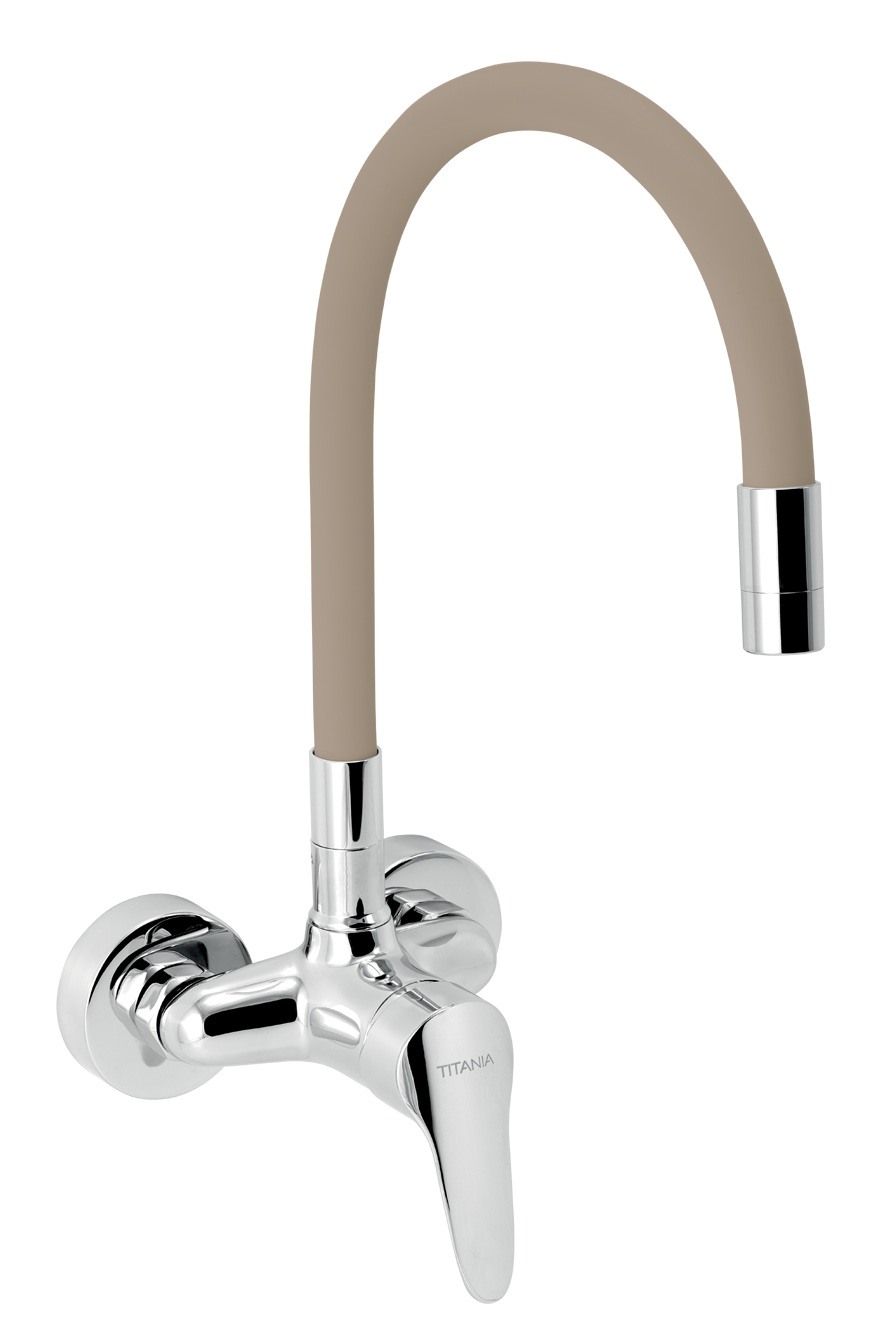 Levně Novaservis Dřezová baterie s elastickým ramenem 100mm, béžová-chrom (94484-0BE)