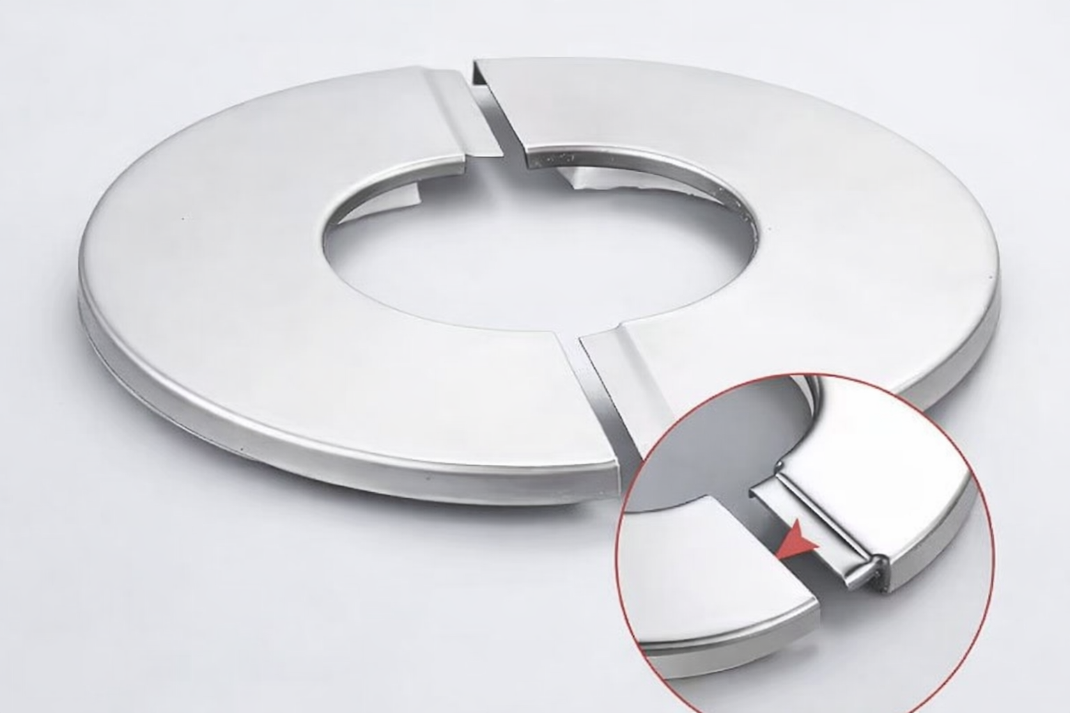 Eco produkty Krycí růžice dělená 68 x 25 mm nerezová plochá samolepící - barva chrom (dělená samolepící krytka pro výtokové a rohové ventily pro dodatečnou montáž)