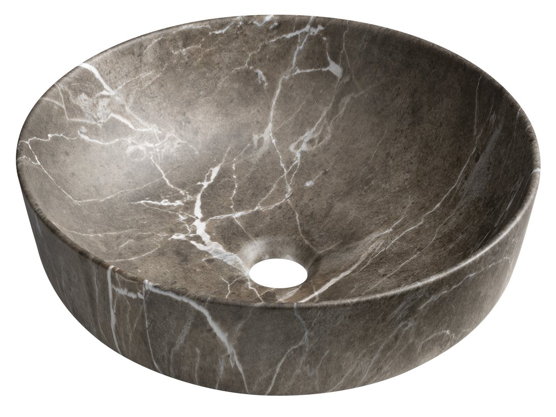 Levně Sapho RONDEA keramické umyvadlo na desku Ø 41cm, breccia mramor
