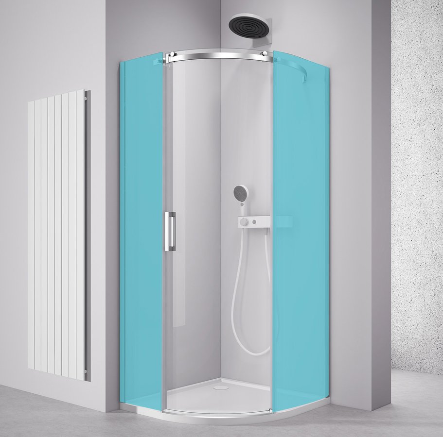 Polysan THRON KOMPONENT čtvrtkruhová sprchová zástěna 900x900mm, čiré sklo, pravá