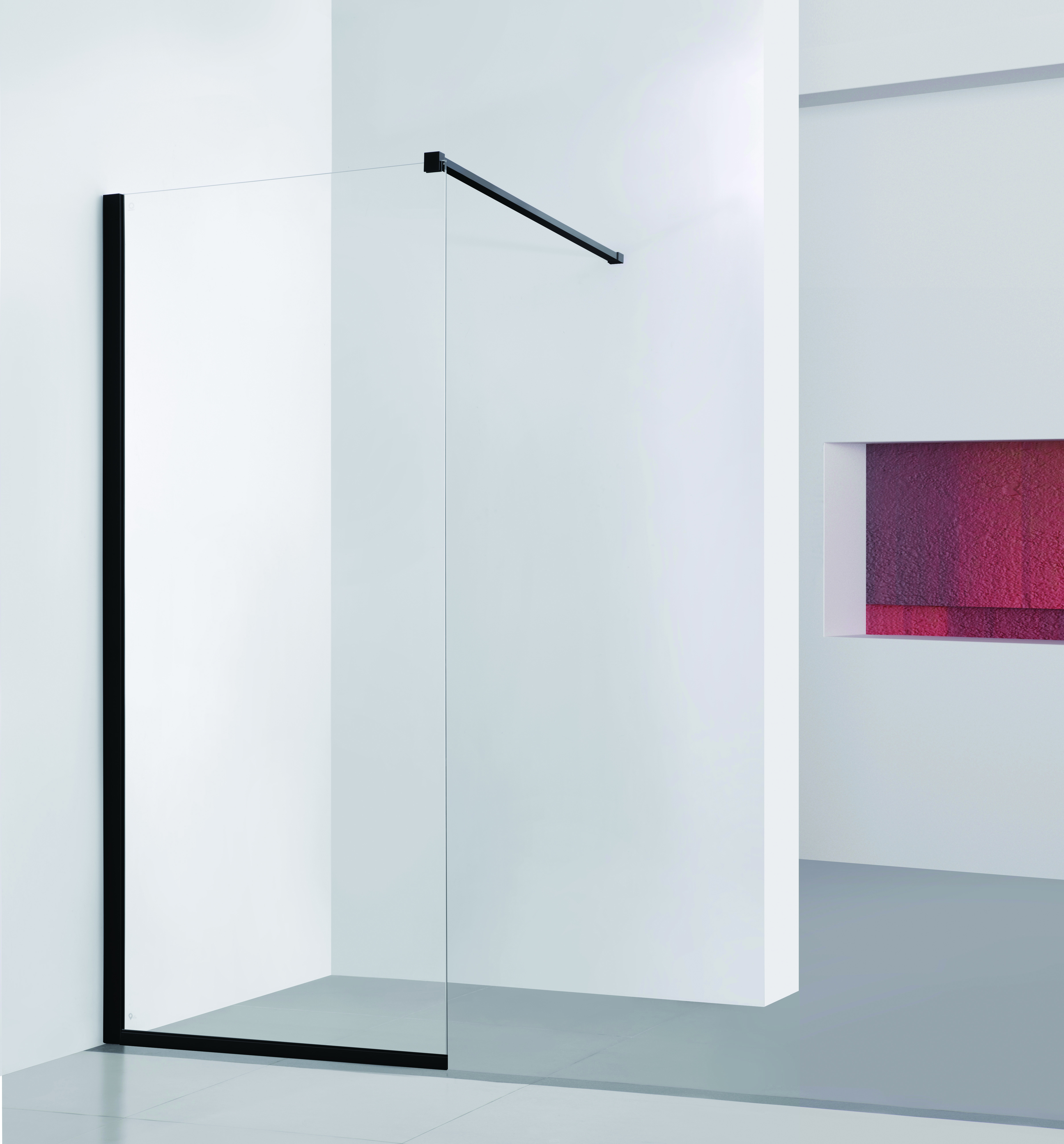HOPA Walk-in sprchový kout LAGOS BLACK 195 CM — Barva rámu - Černá, Rozměr A - 110
