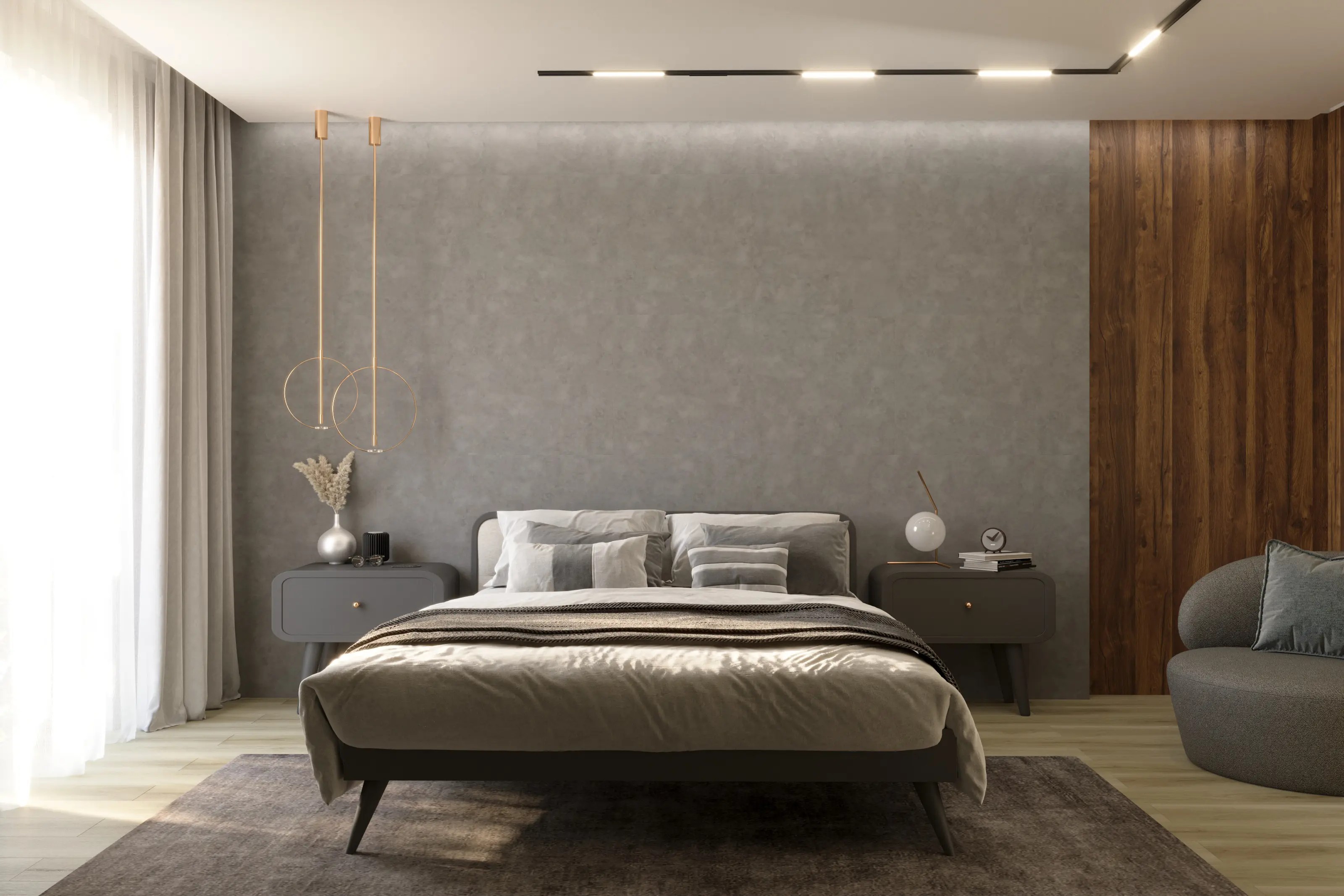 Olsen spa SPC nástěnný obklad vnitřní - Light Concrete — Rozměr A - 30 , Rozměr C - 120