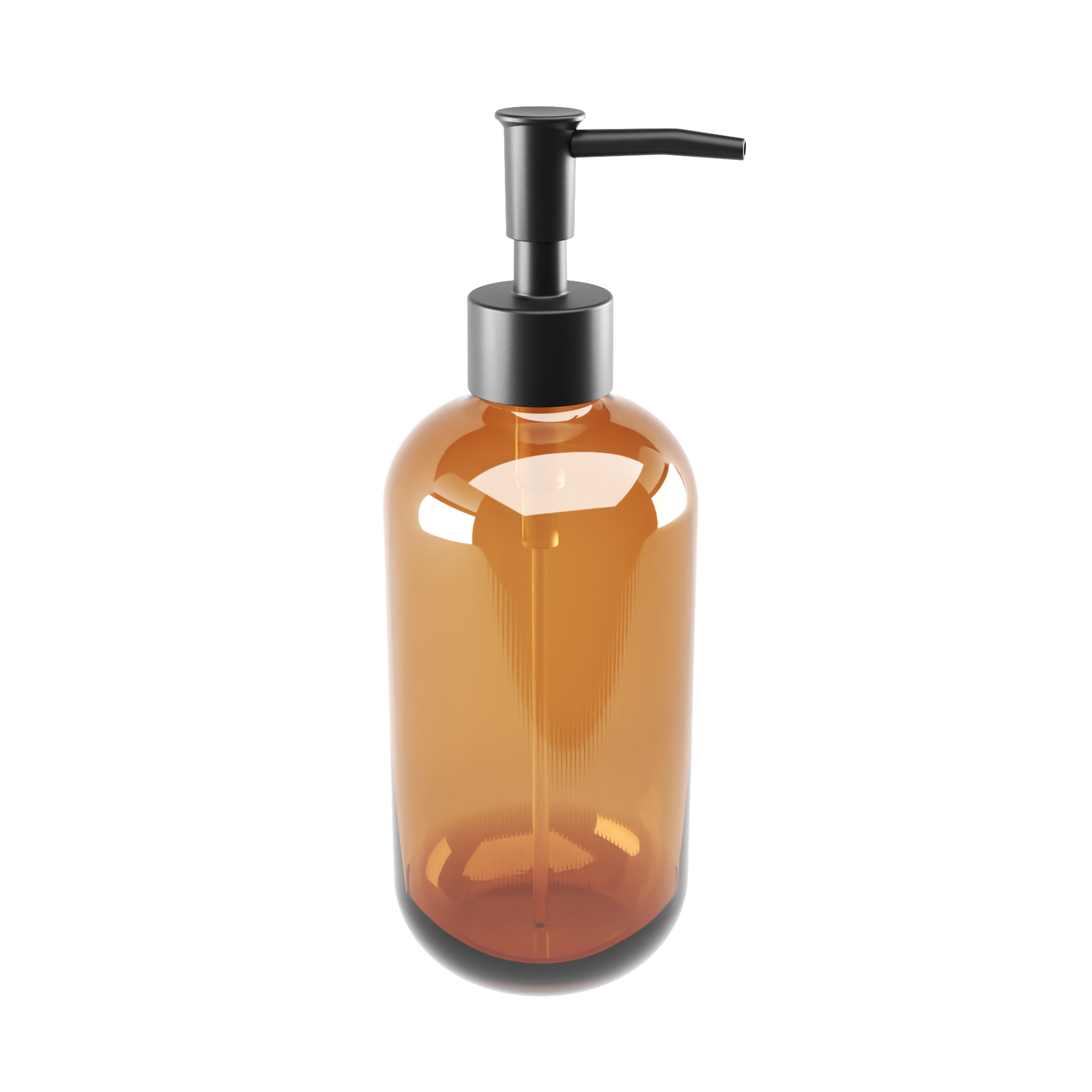 Nimco Dávkovač tekutého mýdla, pumpička plast, ABU, Hnědá, Kulaté, Sklo, plast, Volně, 74×212×83 mm
