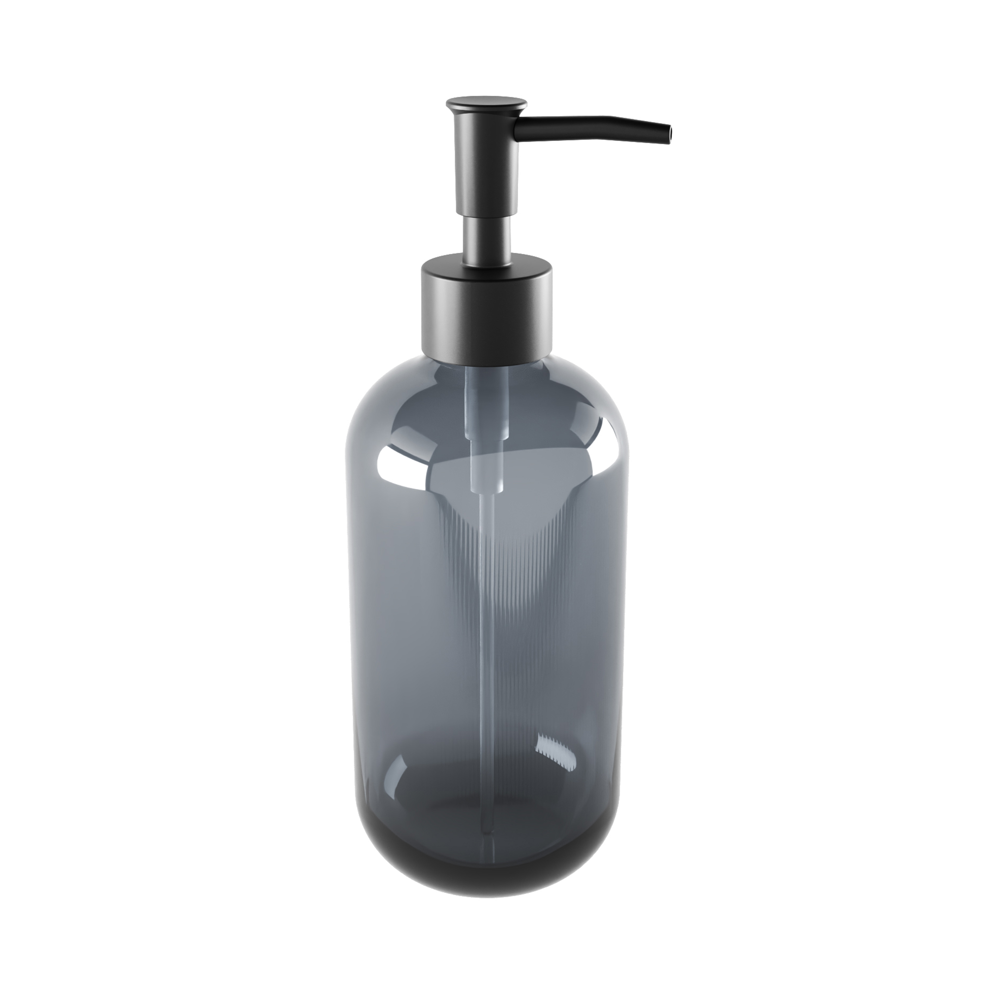 Nimco Dávkovač tekutého mýdla, pumpička plast, ABU, Černá, Kulaté, Sklo, plast, Volně, 74×212×83 mm