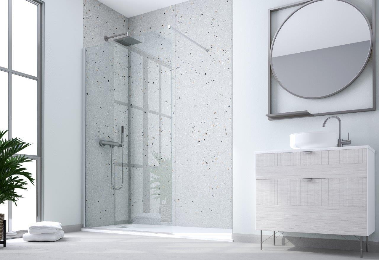 Forte DECO WALK-IN W1 — Barva rámu - Černá, Rozměr A - 80, Výplň - Acidato bezpečnostní sklo - 6 mm