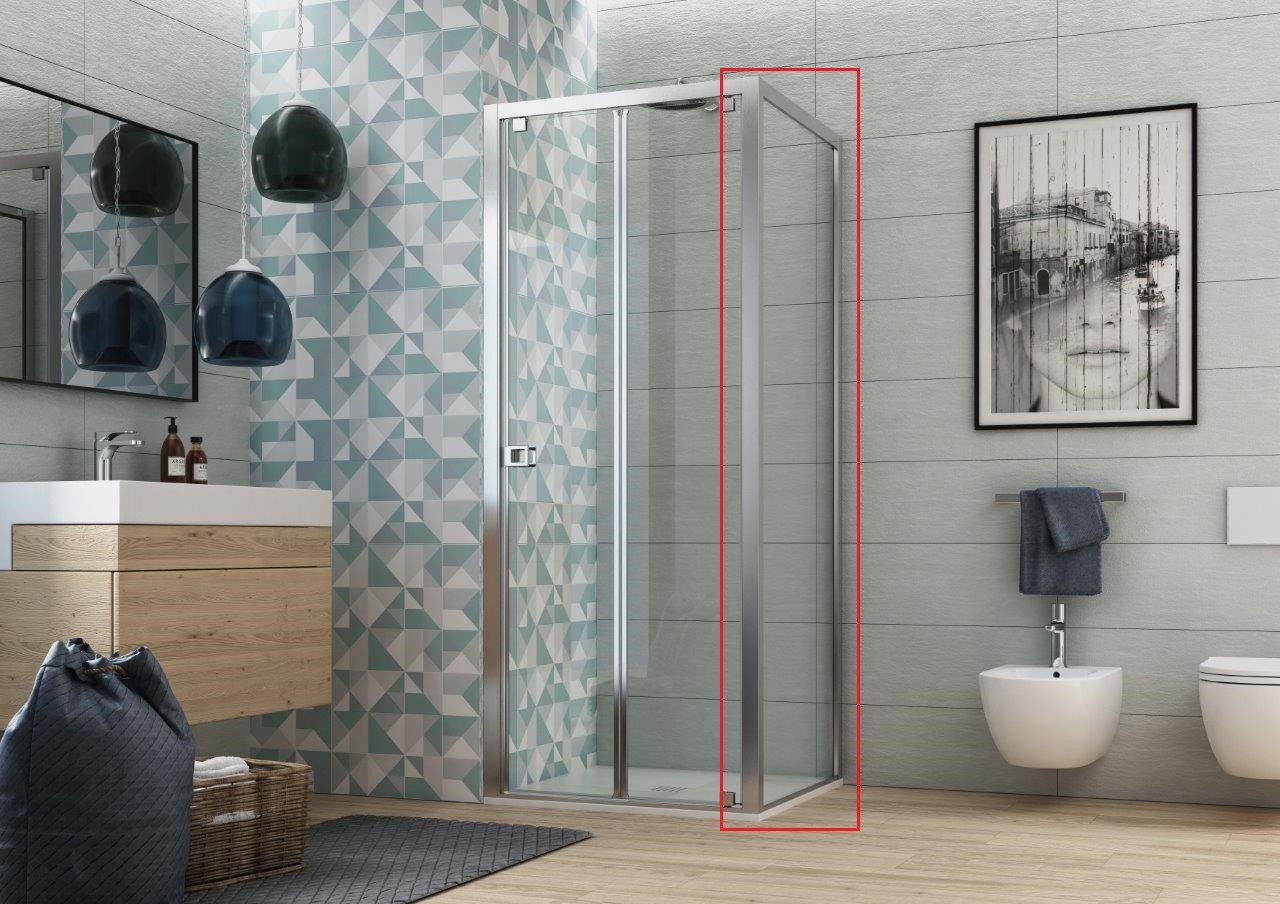 Forte Pevná stěna ESSENCE F1C — Barva rámu - Bílá, Rozměr A - 70 , Výplň - Stampato C bezpečnostní sklo - 6 mm
