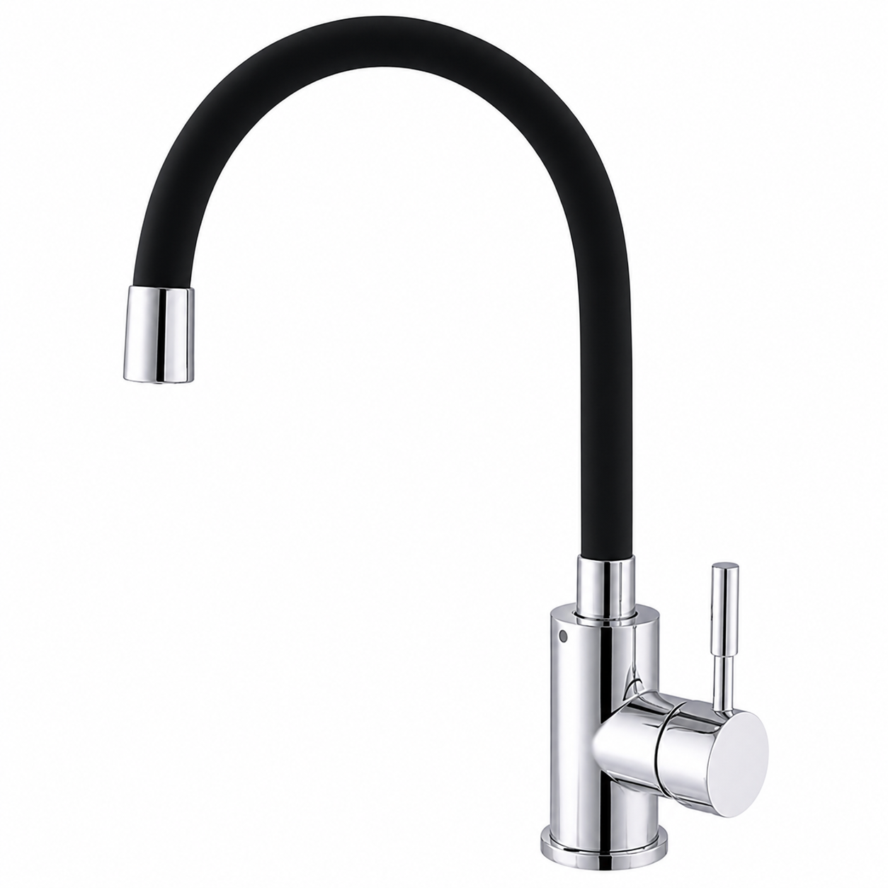 MIXXUS SUS-011 CHROME REFL.BLACK stojánková dřezová baterie, flexibilní ramínko, černá/chrom