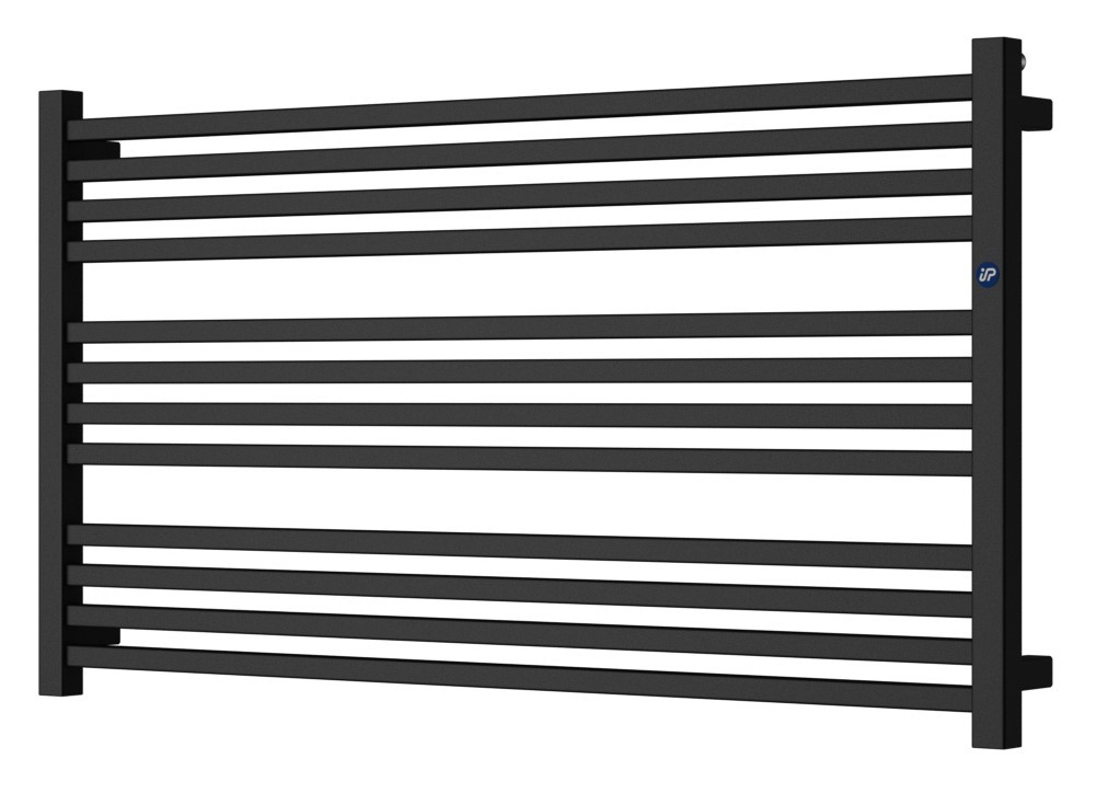 Instalprojekt Koupelnový radiátor STICK LEVEL černá barva — Barva - Černá , Doporučená topná tyč (W) - 400, Rozměr A - 80, Rozměr C - 55.5, Skutečný rozměr radiátoru (v mm) - 800 x 555 mm, Typ připojení - Středové 50 mm
