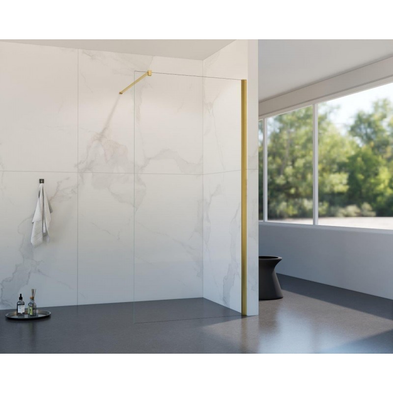 HOPA Walk-in sprchový kout LAGOS NEW 195 — Barva rámu - Zlatá, Rozměr A - 80