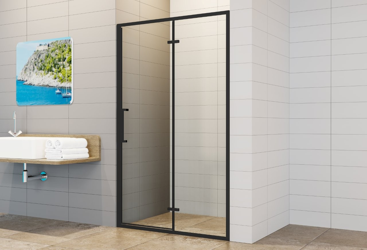 HOPA Sprchové dveře AMORA BLACK — Barva rámu - Černá, Pevná stěna - Bez pevné stěny, Rozměr A - 120, Rozměr C - 195, Směr zavírání - Univerzální Levé / Pravé, Výplň - Čiré bezpečnostní sklo - 6 mm