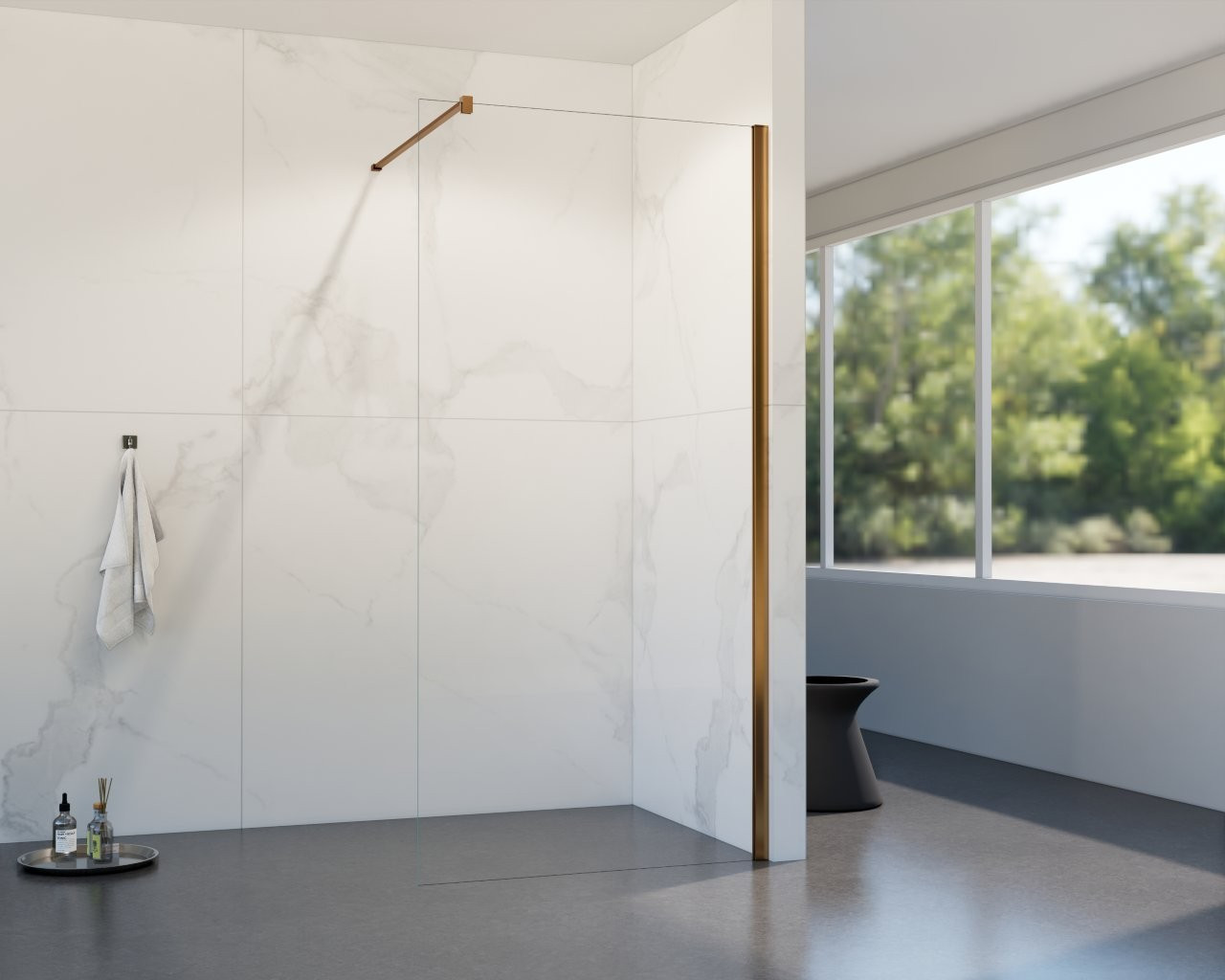 HOPA Walk-in sprchový kout LAGOS COPPER NEW 200 — Barva rámu - Měď, Rozměr A - 110, Rozměr C - 200, Výplň - Čiré bezpečnostní sklo - 8 mm