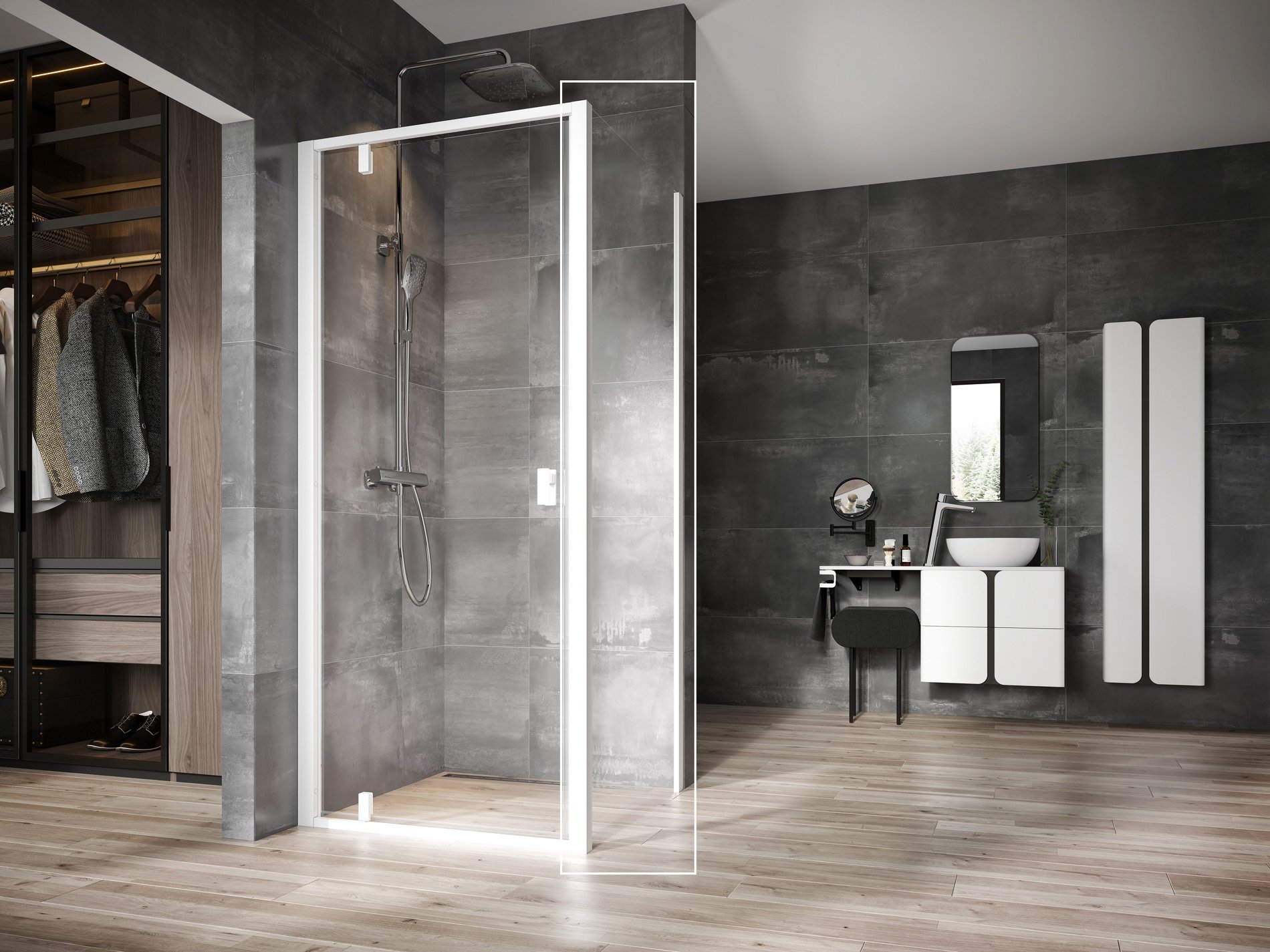Ravak NPSS 100, bílá matná+transparent