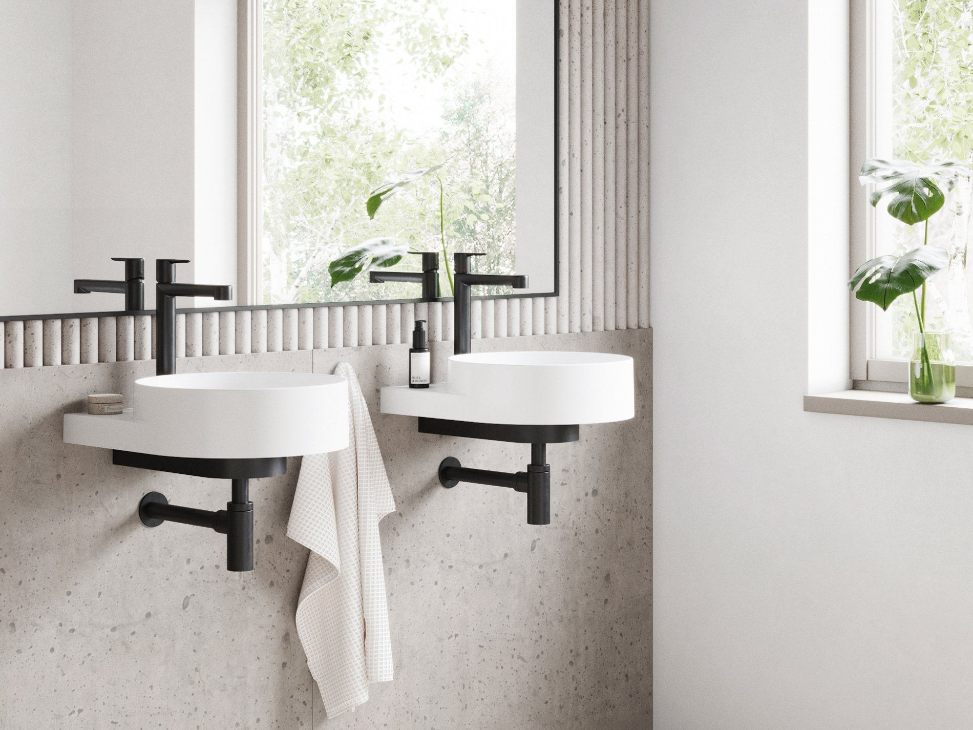 Ravak PU 015.20BLM Umyvadlová stojánková baterie 322 mm bez výpusti, černá matná