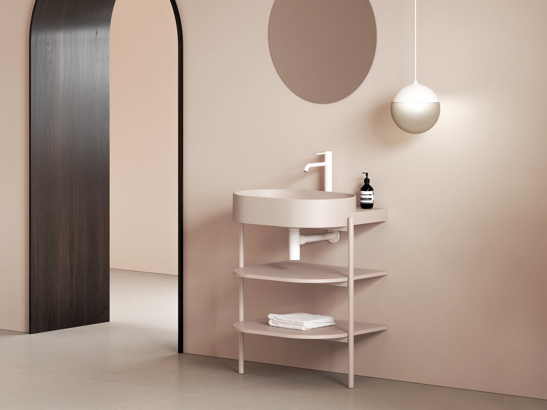 Ravak Konstrukce pod umyvadlo CS Yard 60, Alabaster Pink