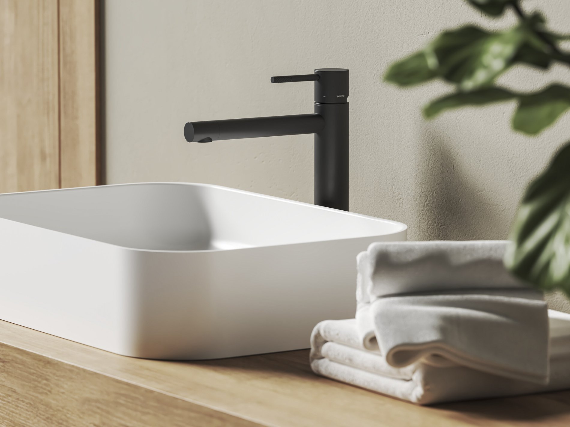 Ravak NX 015.20BLM Umyvadlová stojánková baterie 280 mm, bez výpusti, černá matná