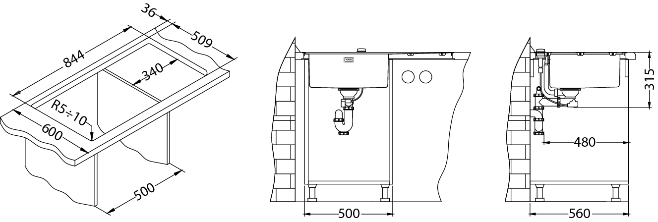 Alveus PURE 50 KMB - L 860x525 mm F