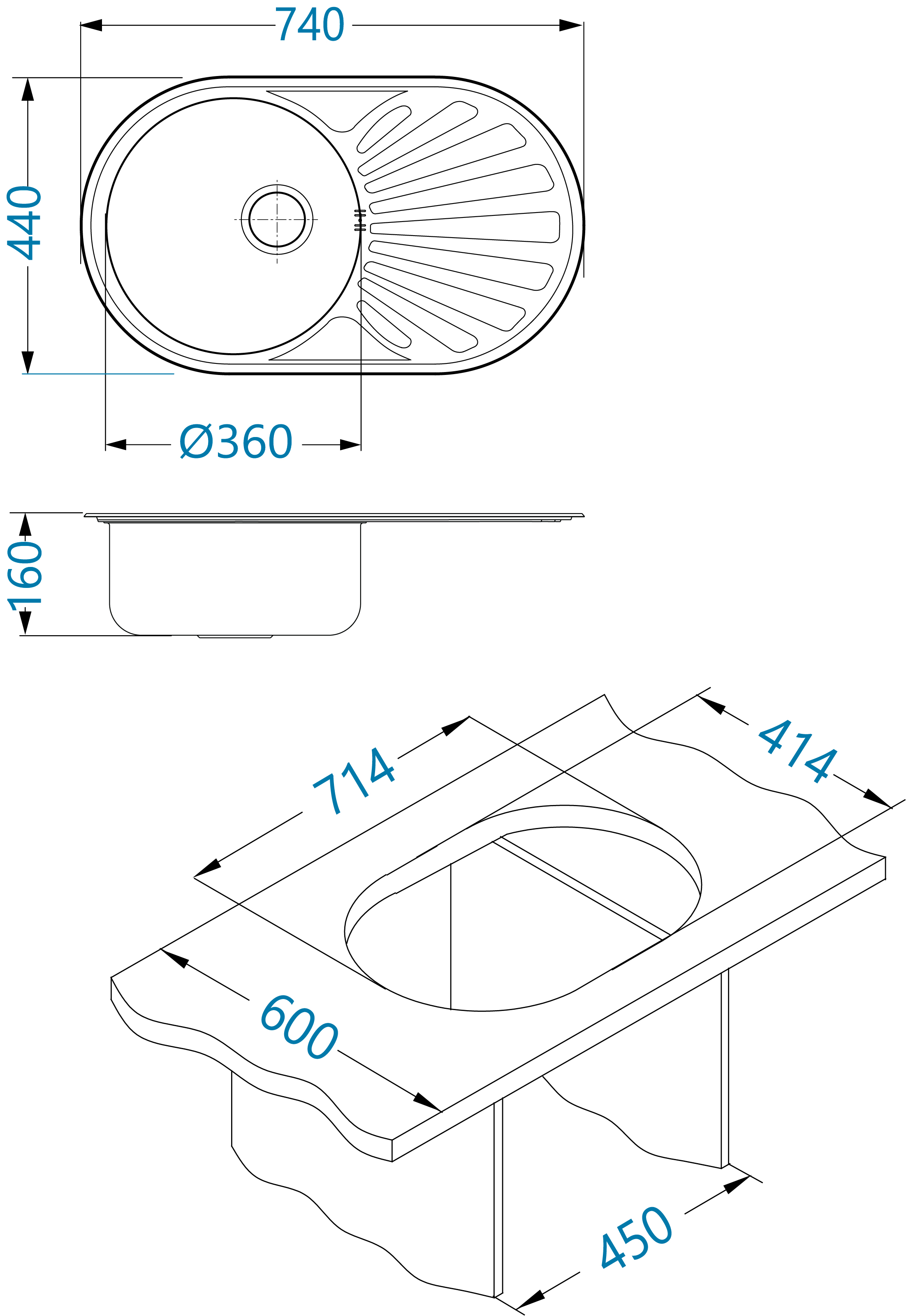 Alveus CIKLO 20 DEKOR 740x440x160 mm