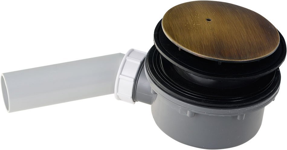 Kerasan RETRO vaničkový sifon, průměr 90mm, DN40, krytka bronz