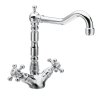 ANTEA stojánková dřezová baterie s retro hubicí, chrom