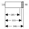 Připojovací PE hrdlo přímé DN100/90 mm pro předstěnové systémy - délka 346mm obrázek č.: 4