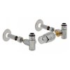 Integra - připojovací armatura pro spodní krajní připojení s termostatickou hlavicí napravo pro kombinaci s topnou patronou - lesklý chrom (Matice Pex - Alpex 16x2 mm) + krycí sada obrázek č.: 1
