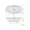 STADIUM oválná vana 190x95x46cm, bílá