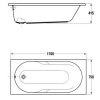 Jika LYRA 232839 170x75 cm akrylátová obdélníková vana včetně podpěr obrázek č.: 2