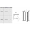 Ravak Blix BLRV2-80 bílá+Transparent, čtvercový sprchový kout 80 x 80 cm, bílý rám, čiré sklo obrázek č.: 9