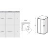 Ravak Blix BLRV2-80 satin+Transparent, čtvercový sprchový kout 80 x 80 cm, matný chrom, čiré sklo obrázek č.: 9