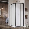 Ravak Supernova SKCP4-80 195 černá+pearl, čtvrtkruhový sprchový kout 80 x 80 cm - rám ČERNÝ, výplň PLAST BUBLINKY obrázek č.: 1