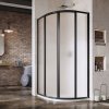 Ravak Supernova SKCP4-90 195 černá+grape, čtvrtkruhový sprchový kout 90 x 90 cm - rám ČERNÝ, výplň GRAPE obrázek č.: 1