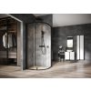 Ravak Nexty NSKK3- 80 černá+Transparent, čtvrtkruhový sprchový kout 80 x 80 cm, pivotový pant,černý obrázek č.: 5