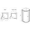 Ravak Nexty NSKK3-100 lesk+Transparent, čtvrtkruhový sprchový kout 100 x 100 cm, pivotový pant,lesk obrázek č.: 6