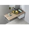 MURANO SOFT BROWN skleněné umyvadlo na desku, průměr 40cm, béžovozlatá
