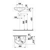 JIKA H8153810001061 - Lyra plus umývátko 40 x 31 cm s otvorem vpravo, bílé obrázek č.: 2